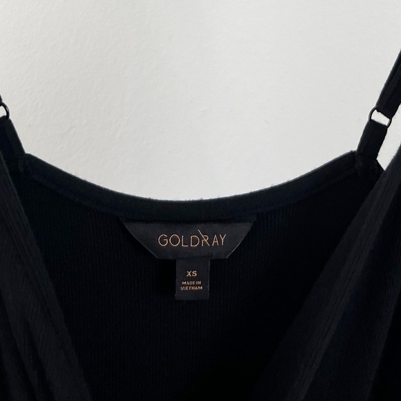 Goldray StitchFix Fraidy Ribbed Asymmetrical Sleeveless Mini Dress Black - Picture 3 of 5